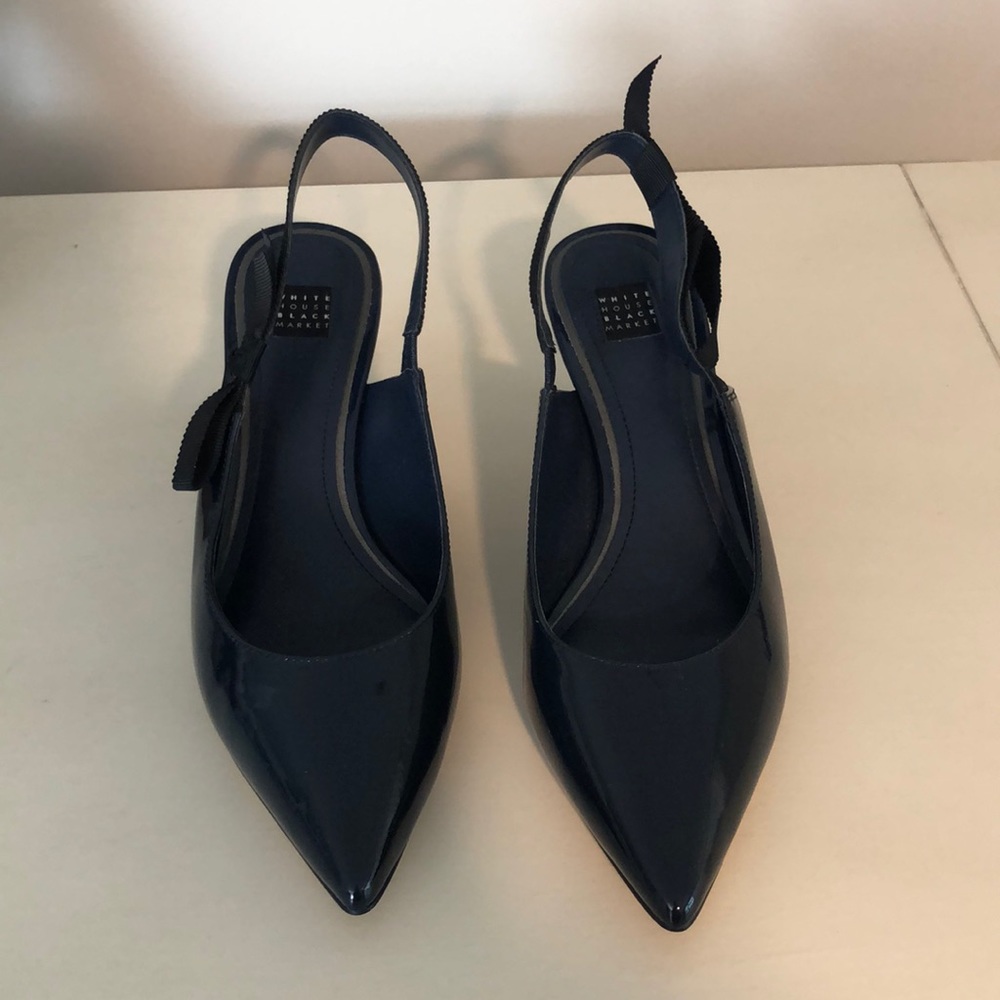 Navy kitten heels